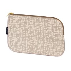 【絕版出清特賣】加拿大Keep Leaf 有機棉隨身收納包/化妝包(淺灰網格)