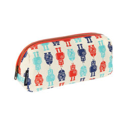 【絕版出清特賣】加拿大Keep Leaf有機棉防水三角立體化妝包(機器人)