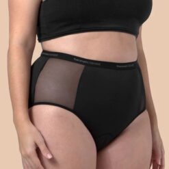 【加贈布衛生棉】韓國 hannahSENSE漢娜-有機彩棉吸血內褲 月經褲（黑色高腰)80ML大流量